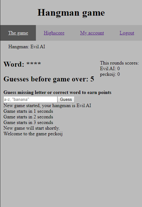 JavaScript Hangman game